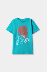 Boys Light Blue HD Basket Ball Tee